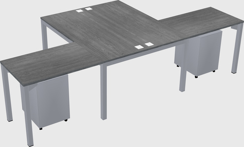 Shared l-shaped desk