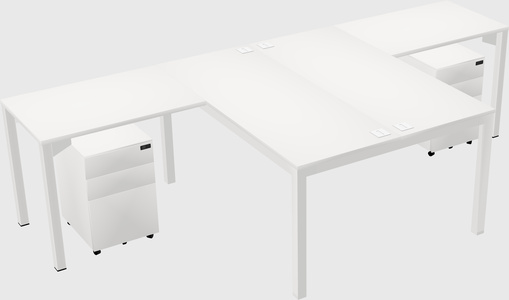 Shared l-shaped desk