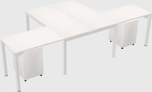 Shared l-shaped desk