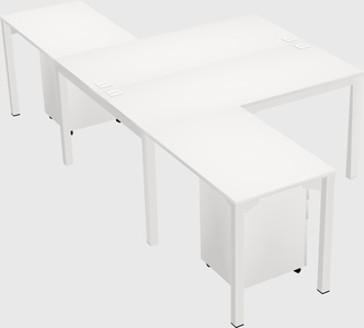Shared l-shaped desk