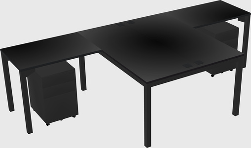Shared l-shaped desk