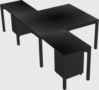 Shared l-shaped desk