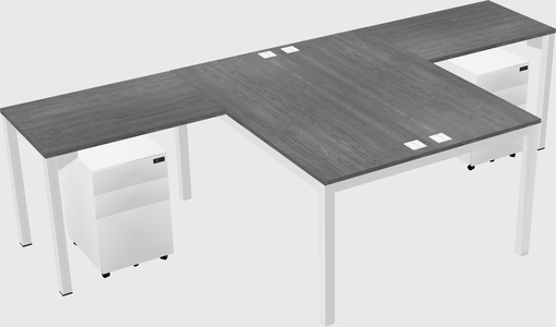 Shared l-shaped desk