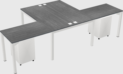 Shared l-shaped desk