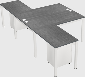 Shared l-shaped desk