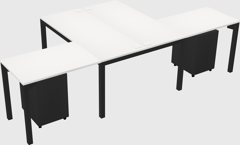 Shared l-shaped desk
