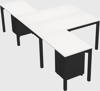 Shared l-shaped desk