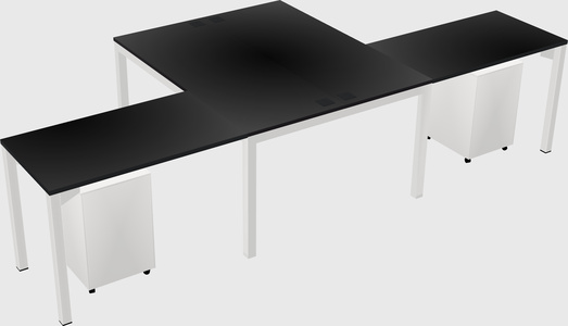 Shared l-shaped desk