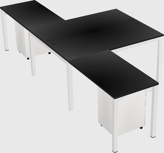 Shared l-shaped desk