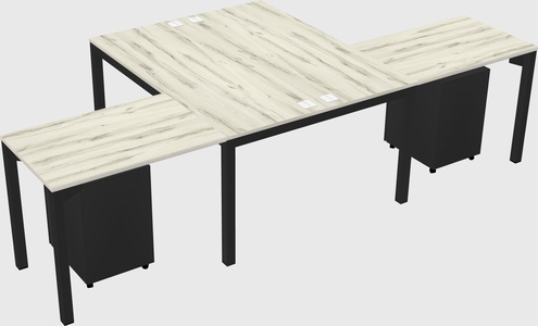 Shared l-shaped desk