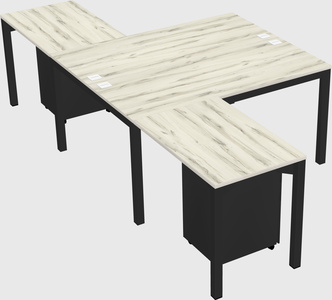 Shared l-shaped desk