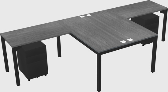 Shared l-shaped desk