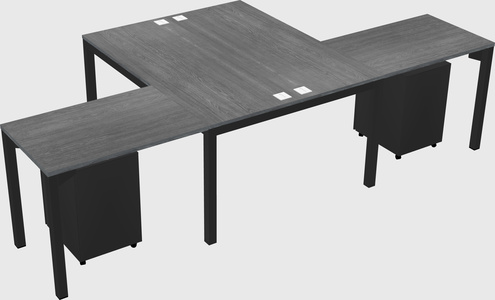 Shared l-shaped desk