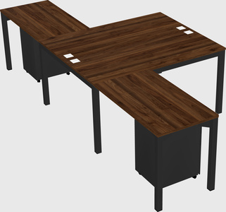 Shared l-shaped desk