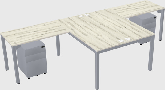 Shared l-shaped desk