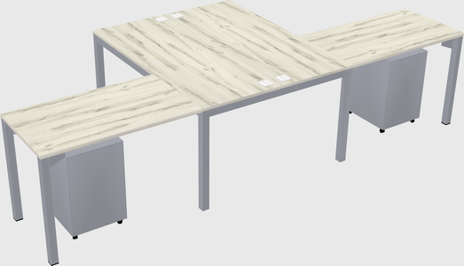 Shared l-shaped desk