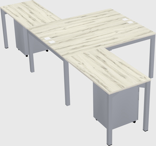 Shared l-shaped desk