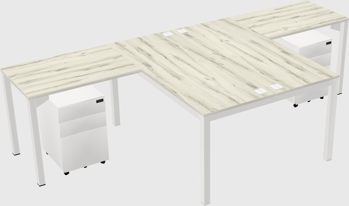 Shared l-shaped desk