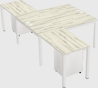 Shared l-shaped desk