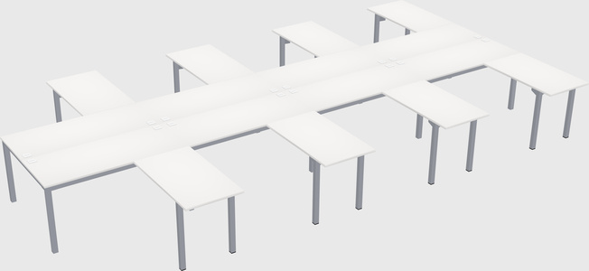 Shared l-shaped desk