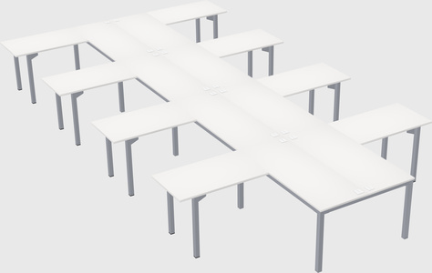 Shared l-shaped desk