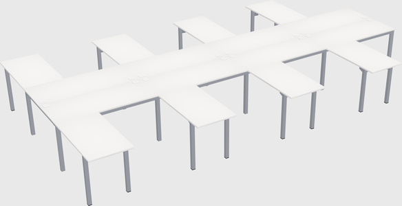 Shared l-shaped desk