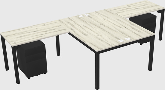 Shared l-shaped desk