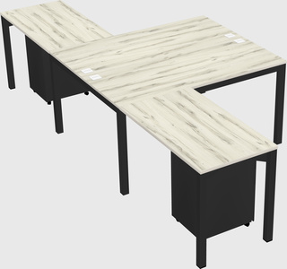 Shared l-shaped desk