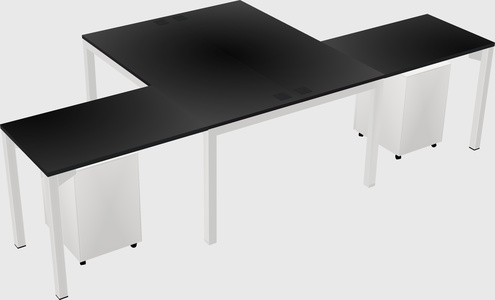 Shared l-shaped desk