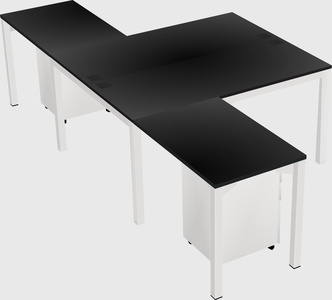 Shared l-shaped desk