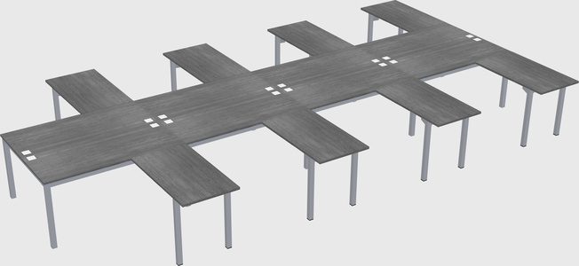 Shared l-shaped desk