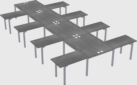 Shared l-shaped desk