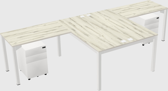 Shared l-shaped desk