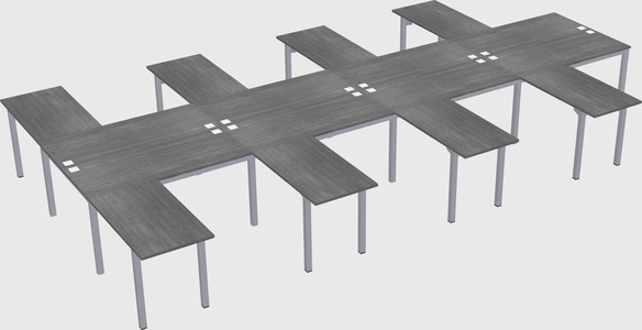 Shared l-shaped desk