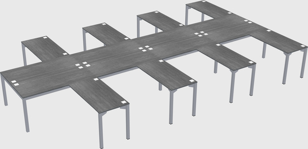 Shared l-shaped desk