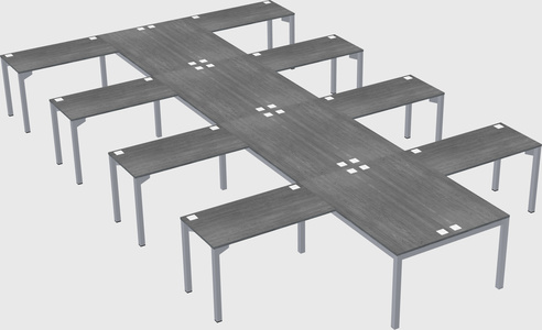 Shared l-shaped desk