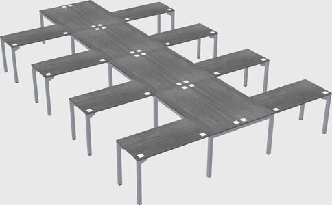 Shared l-shaped desk