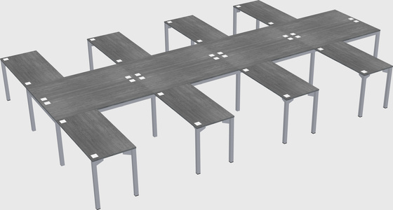 Shared l-shaped desk