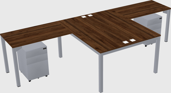 Shared l-shaped desk
