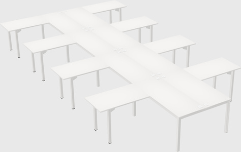 Shared l-shaped desk