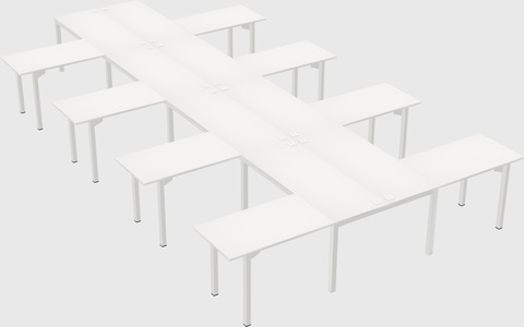 Shared l-shaped desk