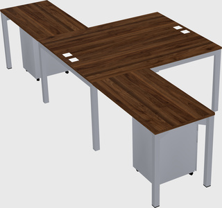 Shared l-shaped desk