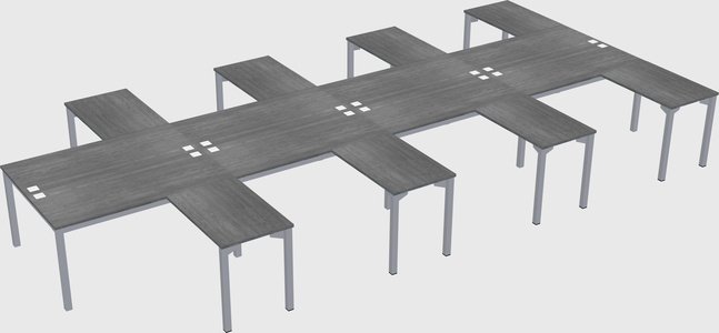 Shared l-shaped desk