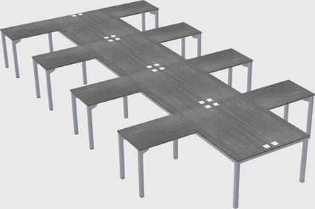 Shared l-shaped desk