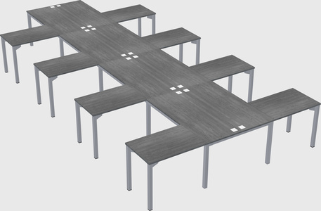 Shared l-shaped desk