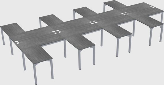 Shared l-shaped desk