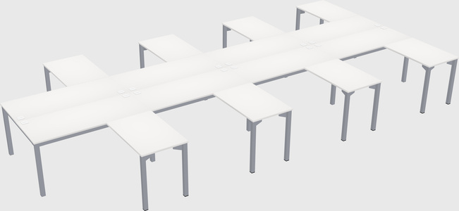 Shared l-shaped desk