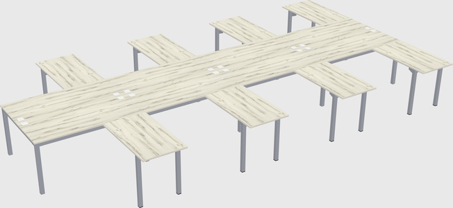 Shared l-shaped desk