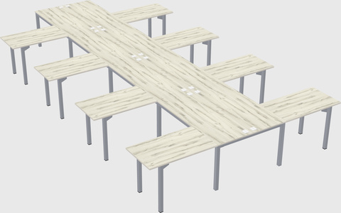 Shared l-shaped desk
