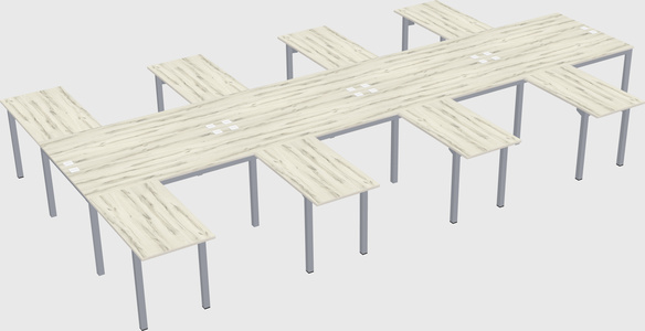 Shared l-shaped desk